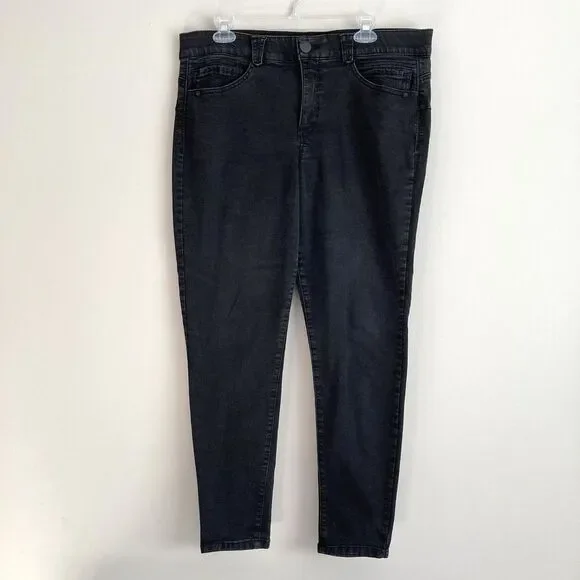 Democracy Pants "Ab"Solution Black Stretch Skinny Jeans Womens Size 16 Classic - Picture 1 of 9